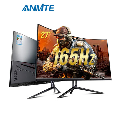 Anmite 27 inch 75hz HDR Curved FHD [1920 x 1080] Gaming Monitor PC usb Type-c HDMI Ultra-thin USB-C screen Display